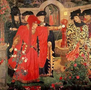 Plucking the Red and White Roses in the Old Temple Gardens